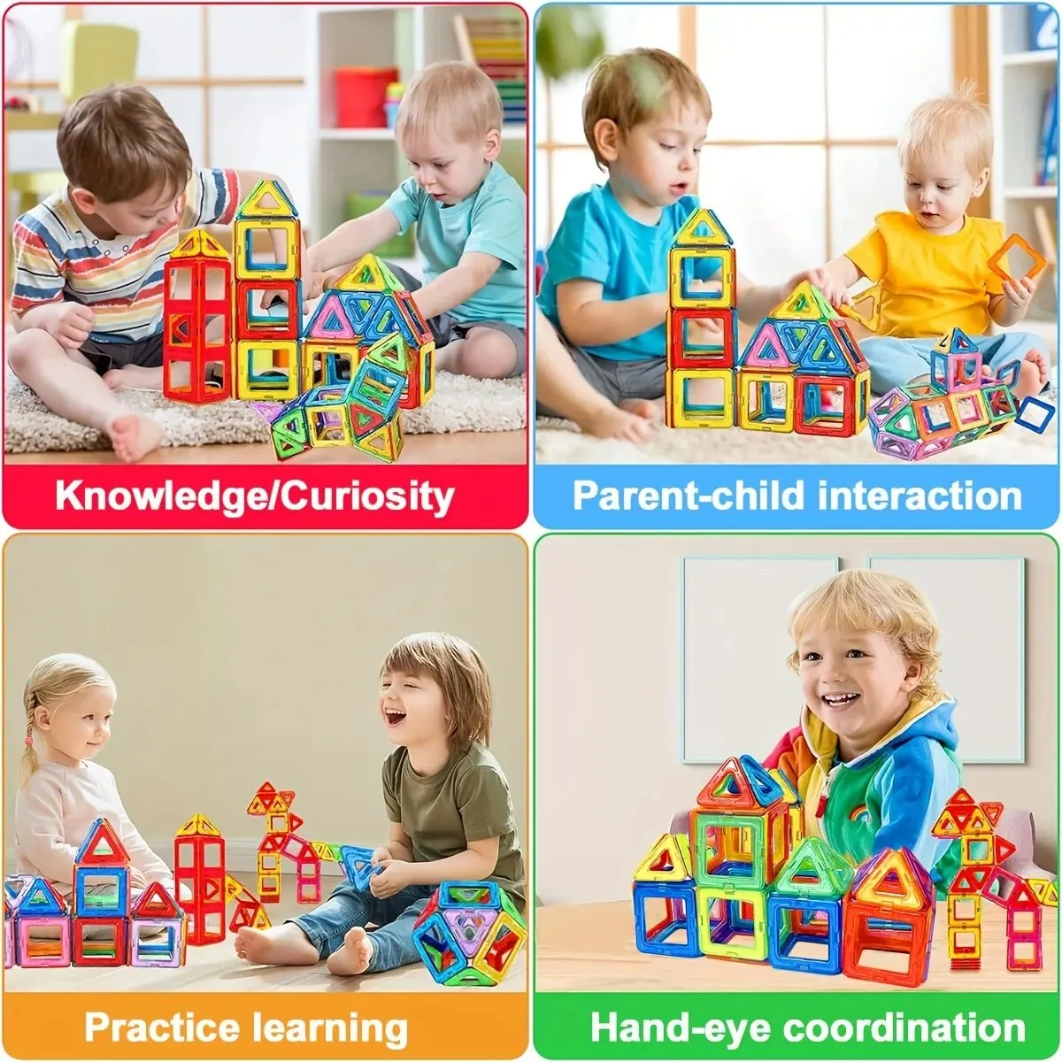 Magnetic Building Blocks Toys for Boys Girls Blocks Building Set for Toddlers Educational Kids DIY Montessori Gifts magnetic building blocks