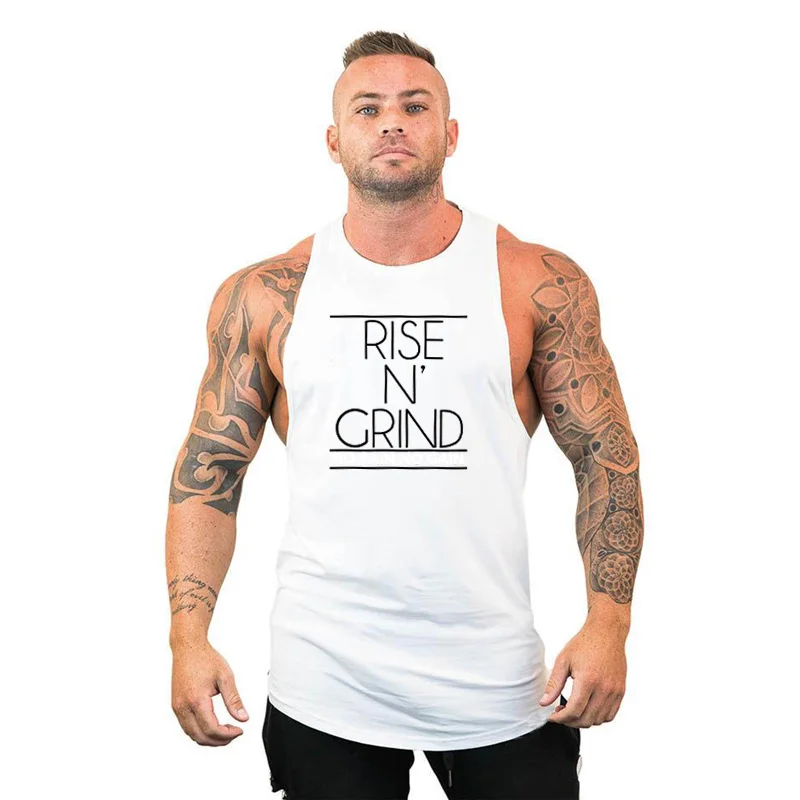 Mens Summer Gym Tank Tops Cotton O-Neck Breathable Sleeveless T-Shirt for Fitness Bodybuilding Versatile Training Sports vest S17f13f1428844eb0890956d9d3fe9564B