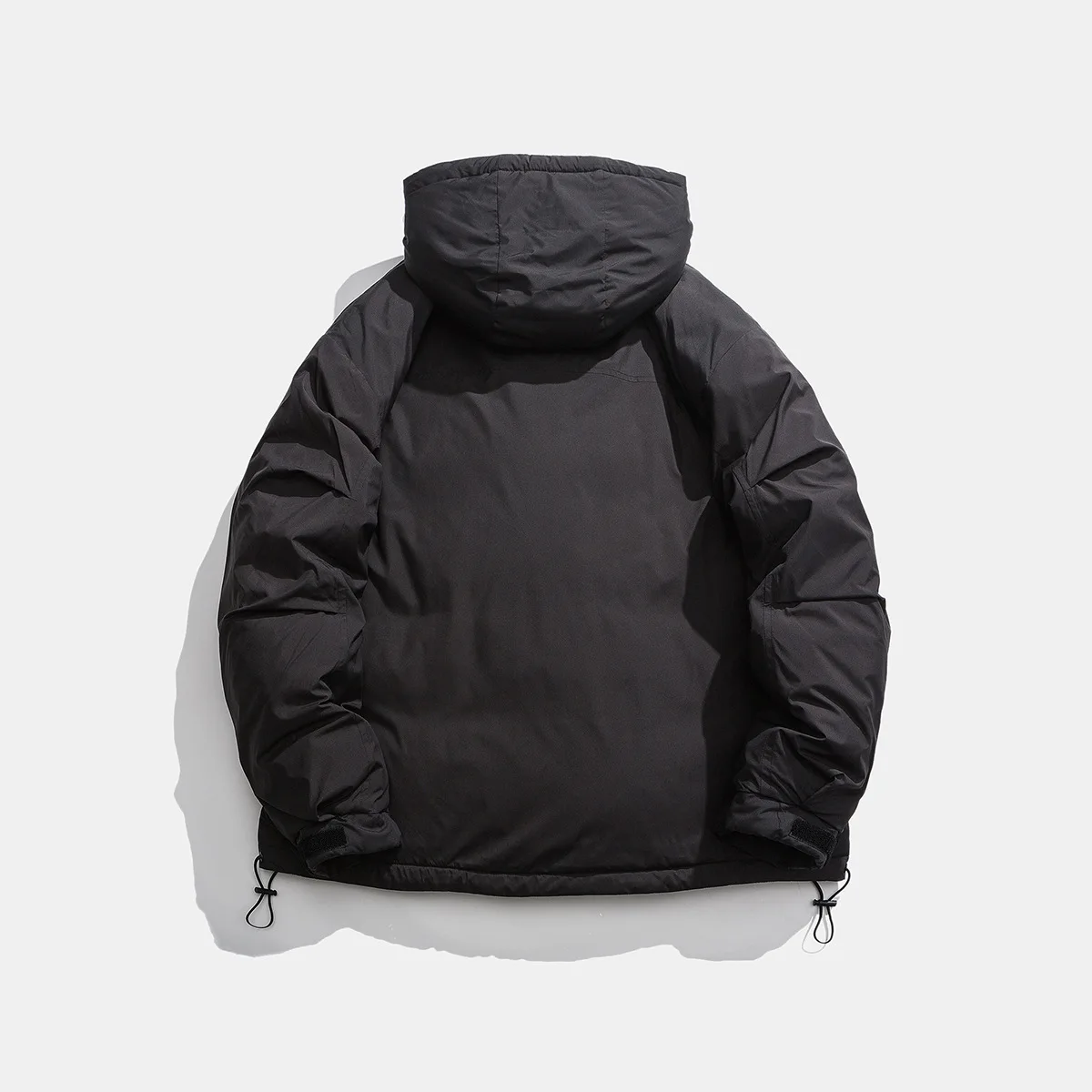 Vintage Winter Thick Warm Hooded Down Jacket Men's Outdoor Functional Wind Multi Pocket Work Jacket