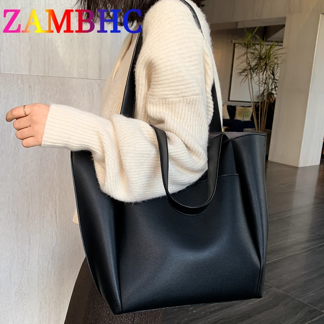 LV TAO Soft PU Leather Shoulder Bags Women Large Capacity Designer Handbag  Lady Fashion Solid Color Leisure Student Satchel Bags - AliExpress