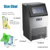 Star Commercial Ice Makers Machine Stainless Steel Makers 100 Lbs of Ice Per 24H with 33 Pounds Storage Capacity Ice Cubes Frees 6