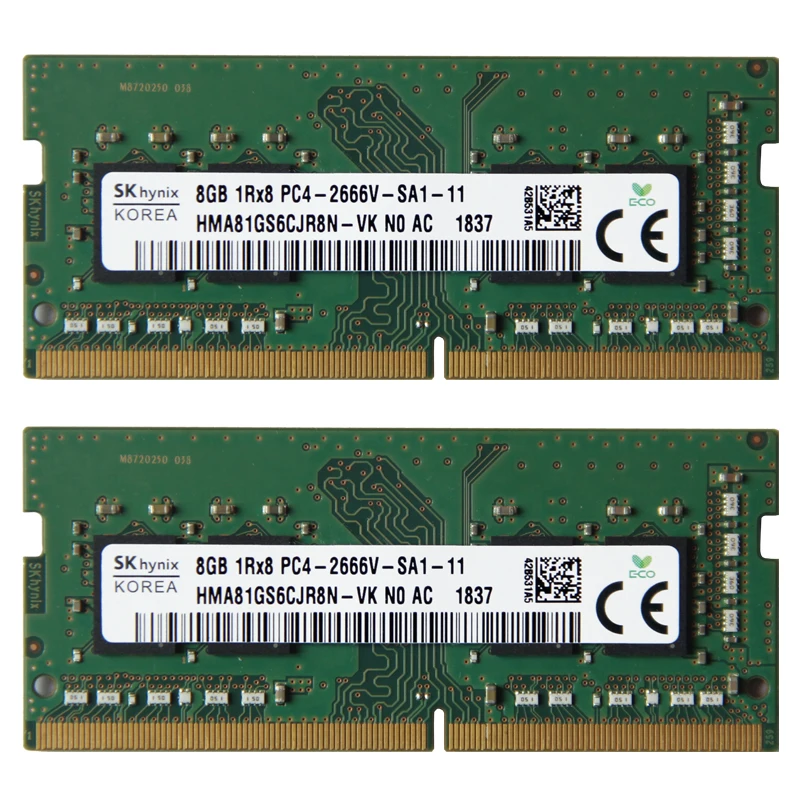 【中古】メモリ16GB 2Rx8 PC-2666V SKhynix 4枚セット SK hynix 4GB 1Rx16 PC4-2666V-UC0-11 DIMM 288pin デスクトップ