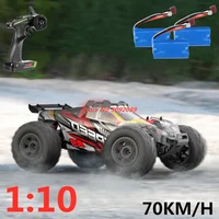 70KM/H 1:10 High-SpeedRemote Control Drift Racing Car 2.4G 4WD Alloy Metal Auxiliary Wheel 4WD Lighting RC Truck Car Toys  Model 1