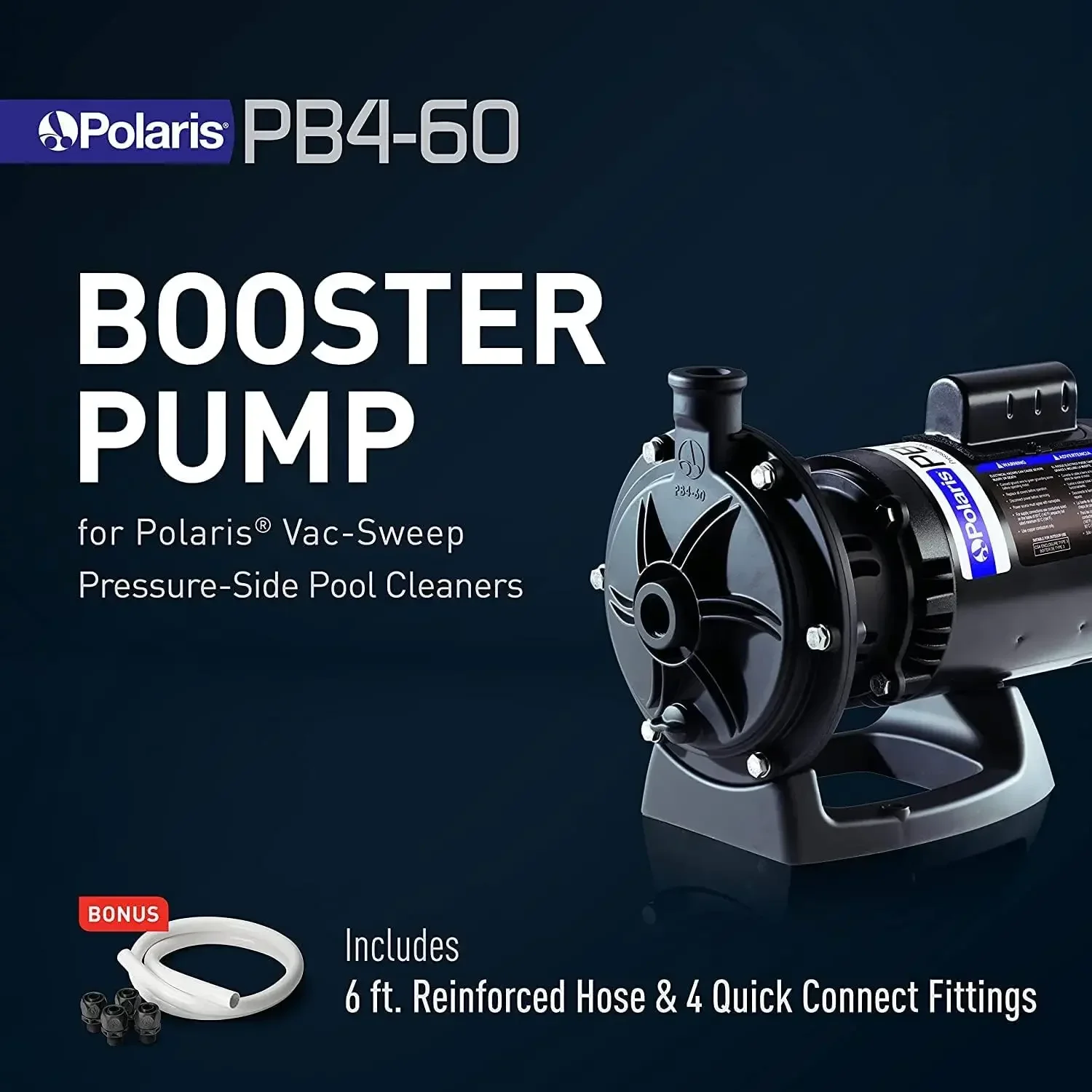 PB4-60 Booster Pump 3/4 HP for Pressure Pool Cleaners Comes with Polaris Softtube and Quick Connect Fittings liquid transfer pump submersible booster pump