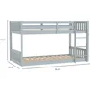Children Beds, Twin Over Twin Bunk Bed for Kids Children Teens, Solid Wood Bunk Bed Frame with Ladder and Guard Rail Space 2