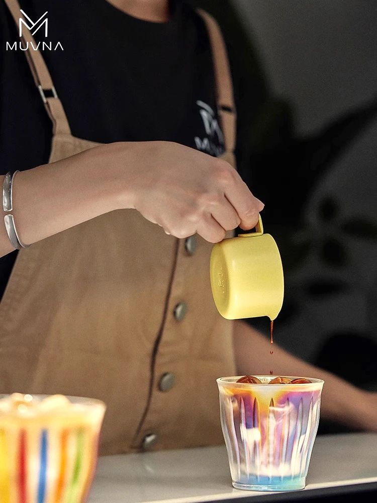 計量カップ木製ハンドル付きミルクカップ オンスカップ 100ml Muvna