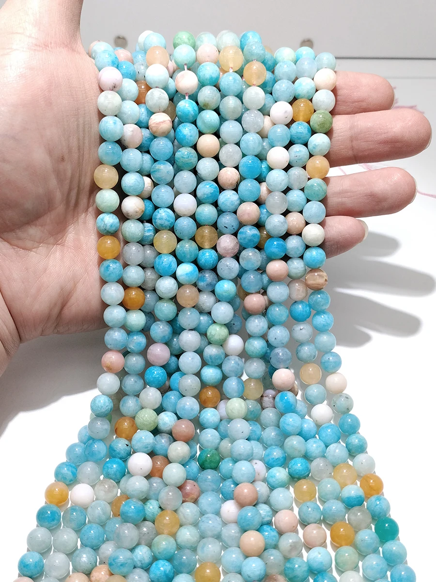 Natural Tianhe Stone Amazonite Color Treasure For Jewelry Making Round Spacer Beads Diy Bracelets Necklace Accessories 15