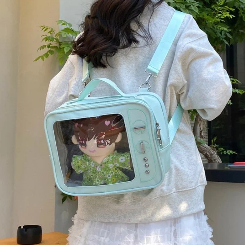 New Popular TV Design Ulzzang Ita Bag Cute Girl Shoulder Bag Transparent Pocket Television Design Backpack Trend Crossbody Bag