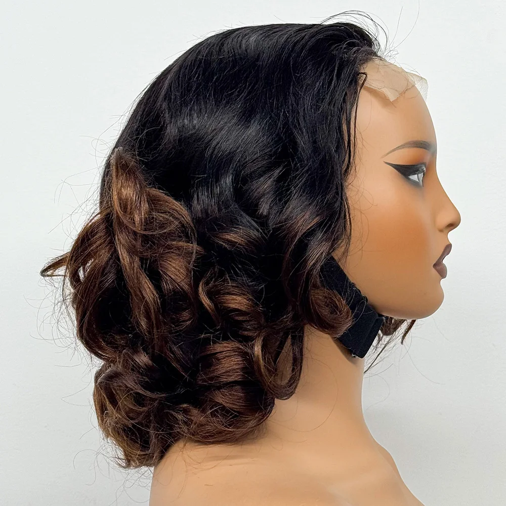 280% Density 5x5 Transparent Lace Closure Wigs Loose Bouncy Human Hair Wigs Real Human Hair Wave Curly Wigs for Black Women