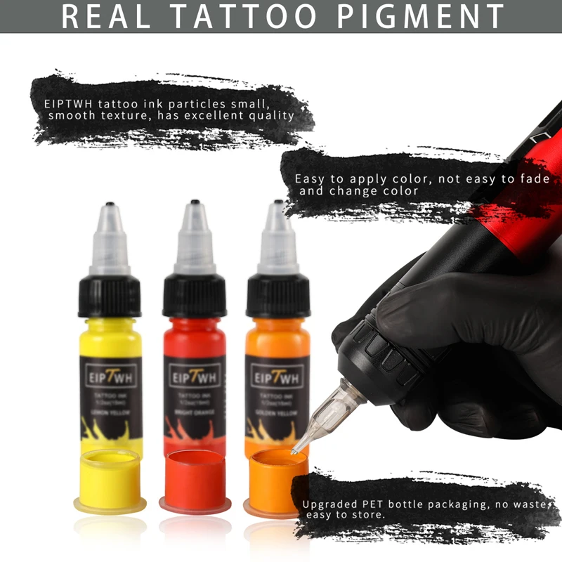 

15ml/Bottle Professional TattooInk For Body Art 14 Colors Natural Plant Micropigmentation Pigment Permanent Tattoo Ink