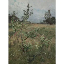 Vintage French Country Meadow Canvas Painting Wall Art - 30X45cm Unframed (2)