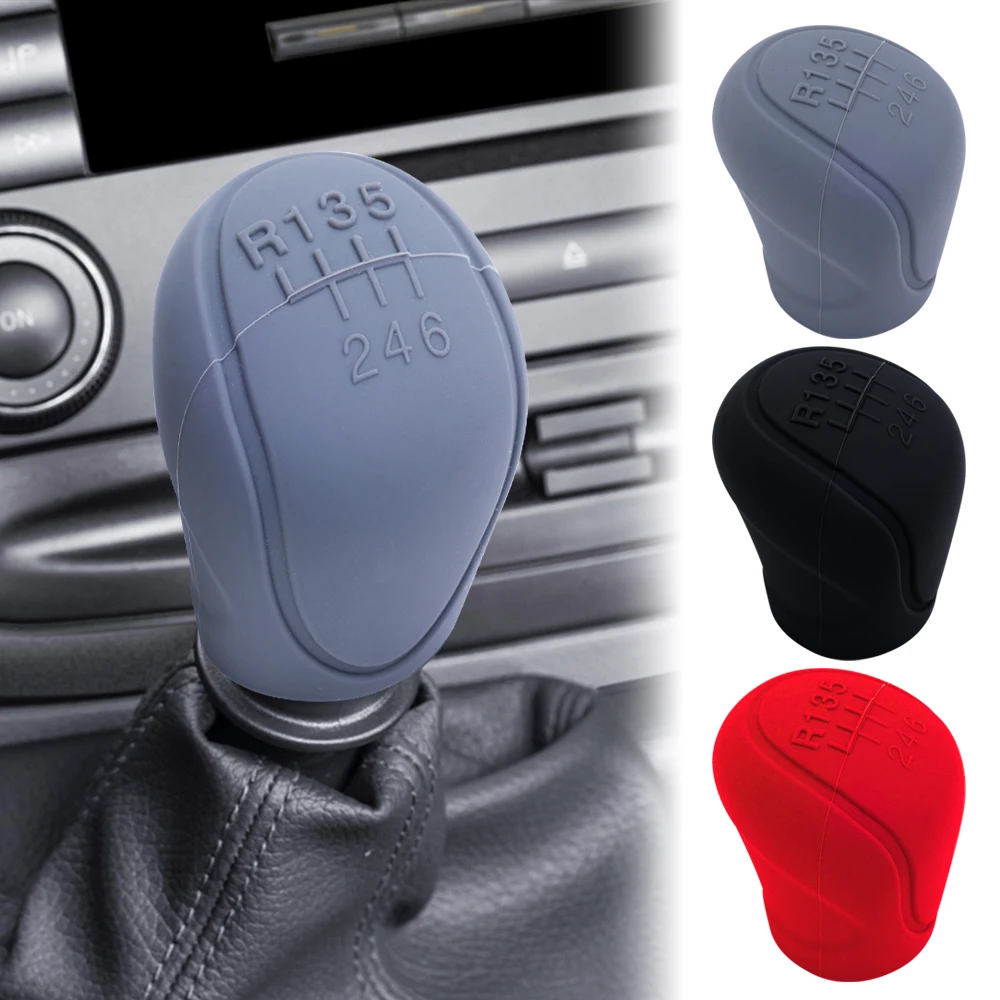 HUVZOR 1 pezzo Copri Pomello Cambio Auto, Copri Pomello Cambio Auto 5 Marce,Pomello Cambio Universale,Copertura Silicone Della Leva Cambio,Antiscivolo Resistente All'usura Regalo Per Un'auto