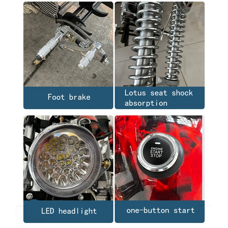 Retro Large 3000W Off Road Electric Motorcycle 72V American Electric Vehicle High speed electric chopper