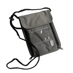 RFID Waterproof Nylon Travel Organizer with Neck Wallet and Passport Pouch (Grey2)