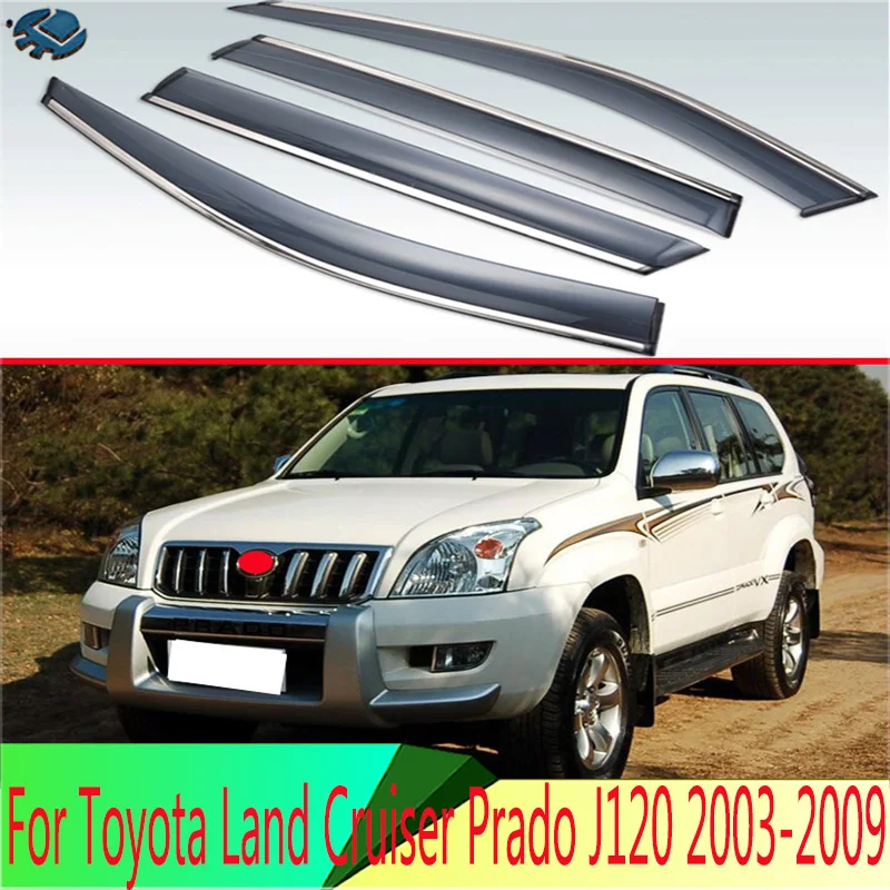 For Toyota Land Cruiser Prado J120 2003 2004 2005 2006 2007 2008 2009 Plastic Exterior Visor Vent Shades Window Sun Rain Guard | Автомобили