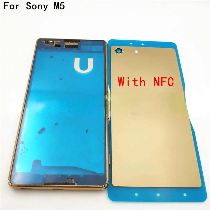 

Full Housing 5.0 inches For Sony Xperia M5 E5603 E5606 E5653 Middle Frame Front Faceplate Bezel Housing+Battery case cover+Logo