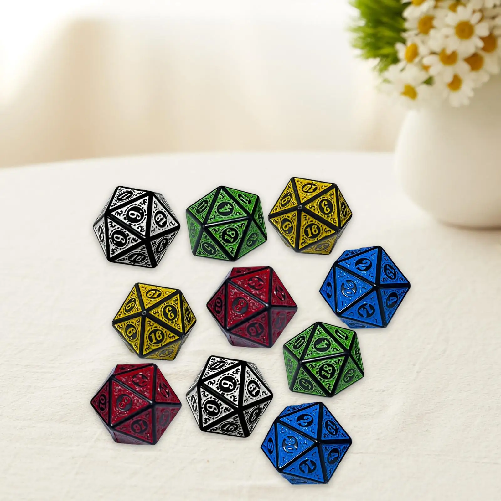 10Pcs Astrology Dice Entertainment Toy Collection Multi Sided Dices Acrylic 20 Sided Dices for Party Toy Role Playing Game