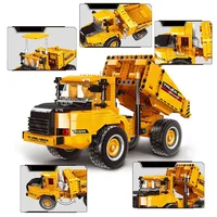 Décennie s de construction MOC pour enfants, chargeuse sur pneus, voiture RapMining, camion, grue, ingénierie de bricolage, jouet en briques ébées, technique de la ville 3