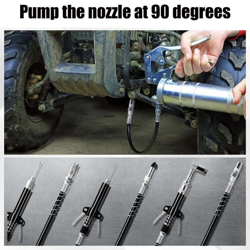 Grease Guns Adapter Nozzle 90 Degree Lubrication Tool for Hard to Reach Fittings