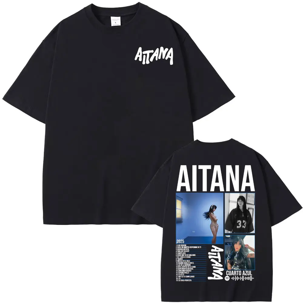 Singer Aitana Cuarto Azul Tour Graphic T Shirts Men Women Fashion Aesthetic Sho…