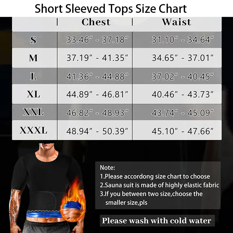 Description Picture 4 of itemSauna Shirt for Men Full Body Bodysuits Sweat Suit Compression Shirt Vest Shapewear Weight Loss Body Shaper Sweat Enhancing Tops