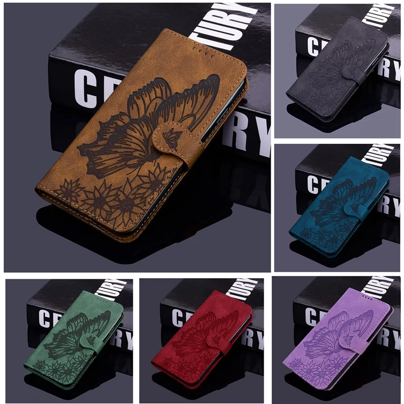 

Butterfly Leather Flip Case for Samsung Galaxy S22 S21 S20 S10 S9 Hand strap Wallet Case Cover for Galaxy A12 A13 A51 A52 A53
