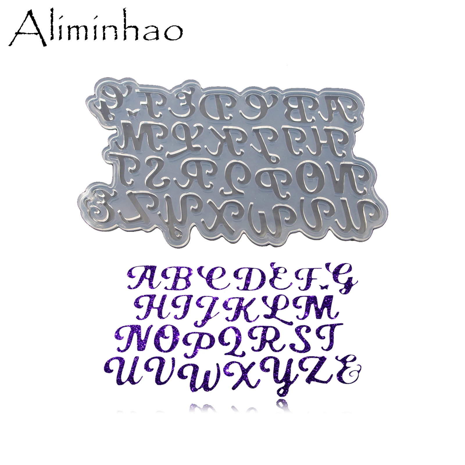 

DY1594 Letters Resin Mold DIY Keychain, Silicone Epoxy Molds Edible Candy Polymer Clay Chocolate Fondant Cake