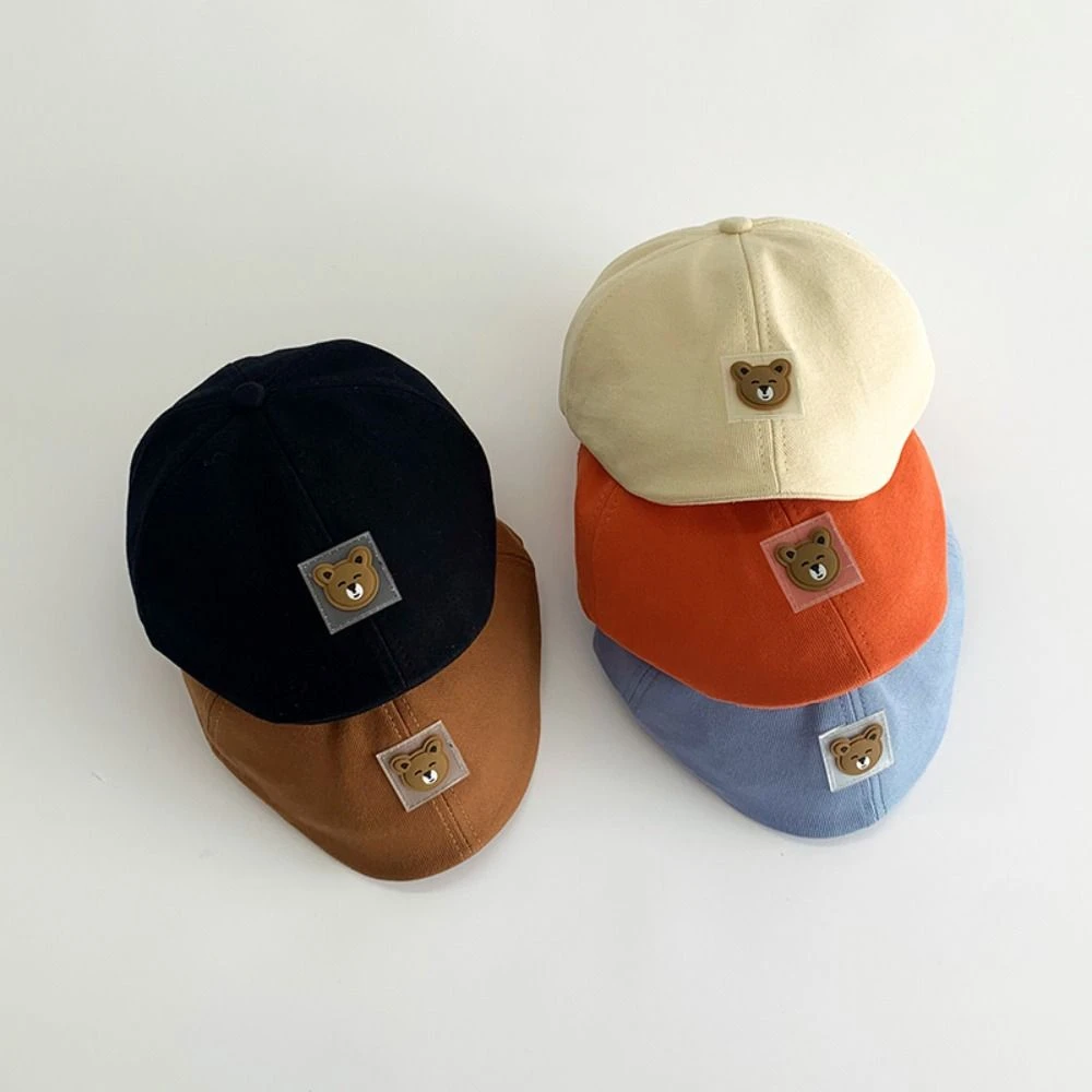 Casual Little Bear Sun Hat Cotton Short Eaves Baseball Cap Thin Style Forward Hat
