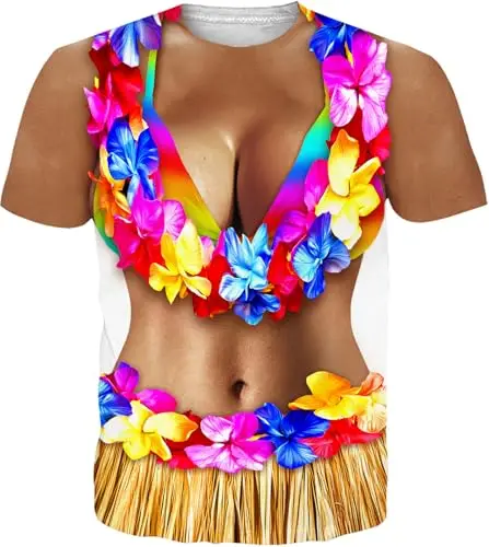 Funny 3D Print Short Sleeve T Shirt for Men and Women