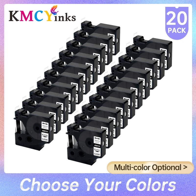 

20 PCS 6/9/12/19/24mm*7m Compatible for Dymo 45013 40913 45803 40918 45010 45020 Multi color Label Tapes for Printer LM160 LM280