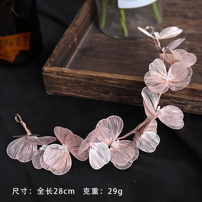 Wedding Bridal Leaf Pearl Headband Hairband Tiara Women Bride Party Queen Wedding Bridal Hair Accessories Jewelry Band Gift