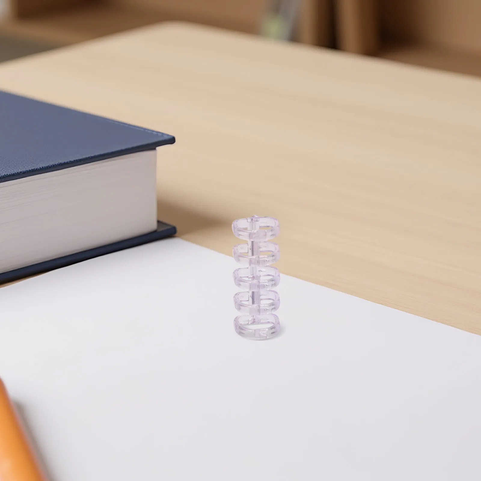 100Pcs 컬러 투명 플라스틱 루스 리프 바인더 링 플래시 카드 소책자 정리함용 5홀 개방형 바인딩 바