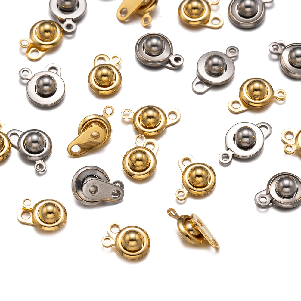 5/10 stücke Edelstahl Druckknopf Verschluss Schmuck Stecker Verschluss Für DIY Halskette Armband Handwerk Machen Liefert Zubehör – Detail 2