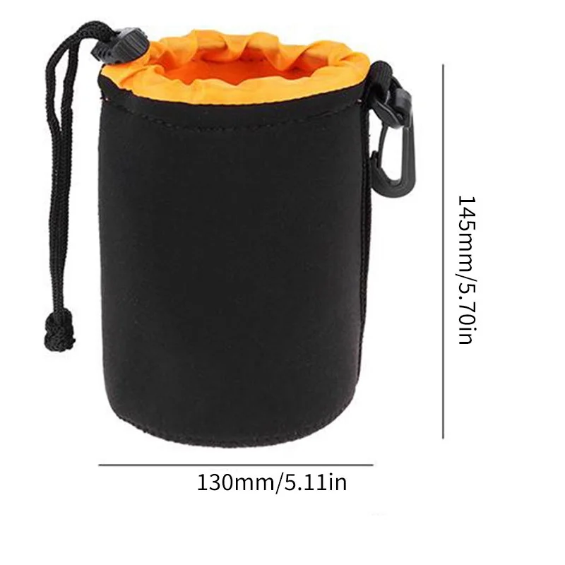 Waterproof Soft Neoprene Camera Lens Pouch Bag Drawstring Protector Case Padded Camera Lens Bag Case For Sony Canon 