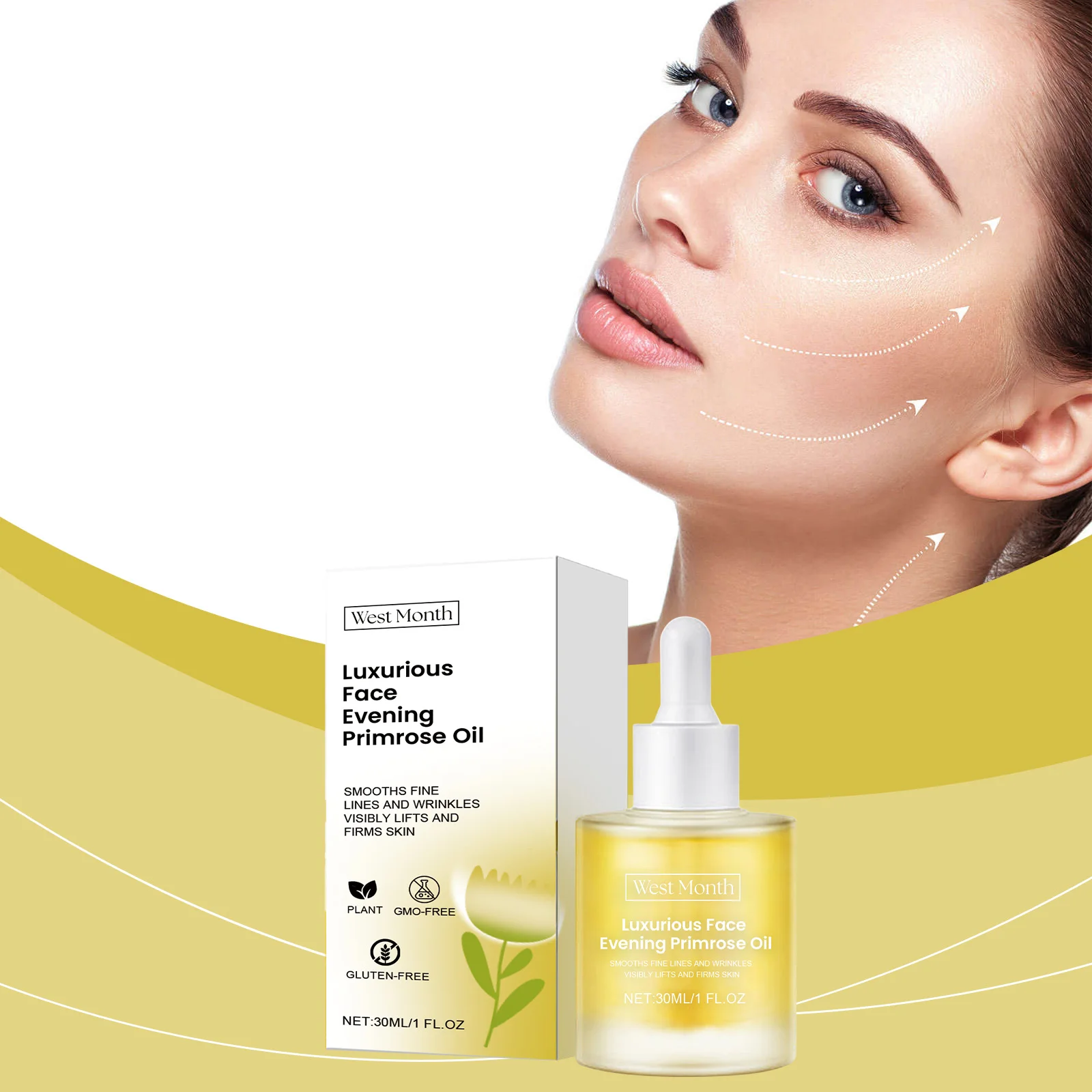 Evening Primrose Oil Deeply Nourishing Smooth Fine Lines Wri-nkles Removal Reduce Dryness Anti-Ag-ing Repairing Facial Essence 2