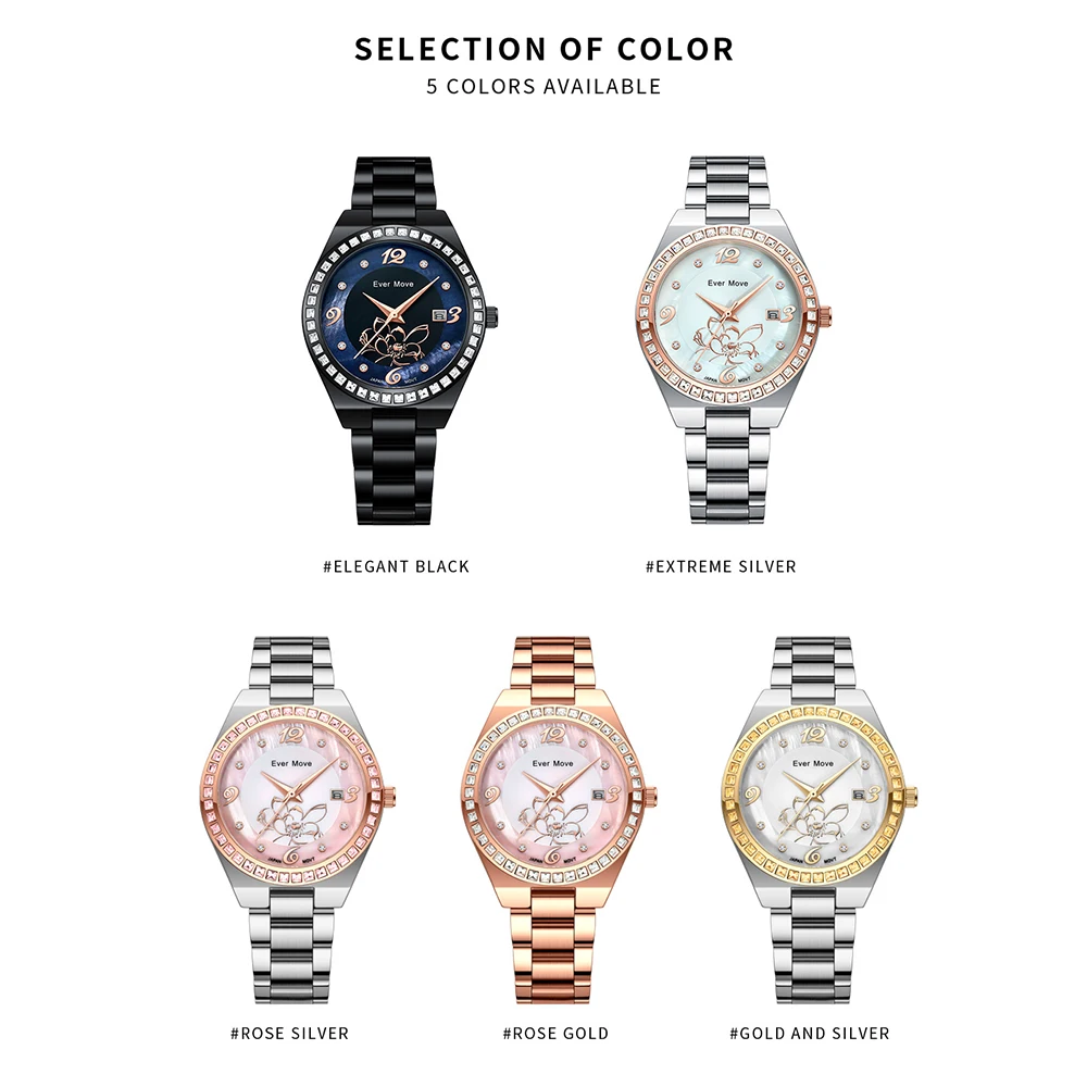 Luxury Ladies Dress Diamond Watch Luminous Waterproof Week Date Woman Wristwatch Stainless Steel Women Quartz Watches reloj+box