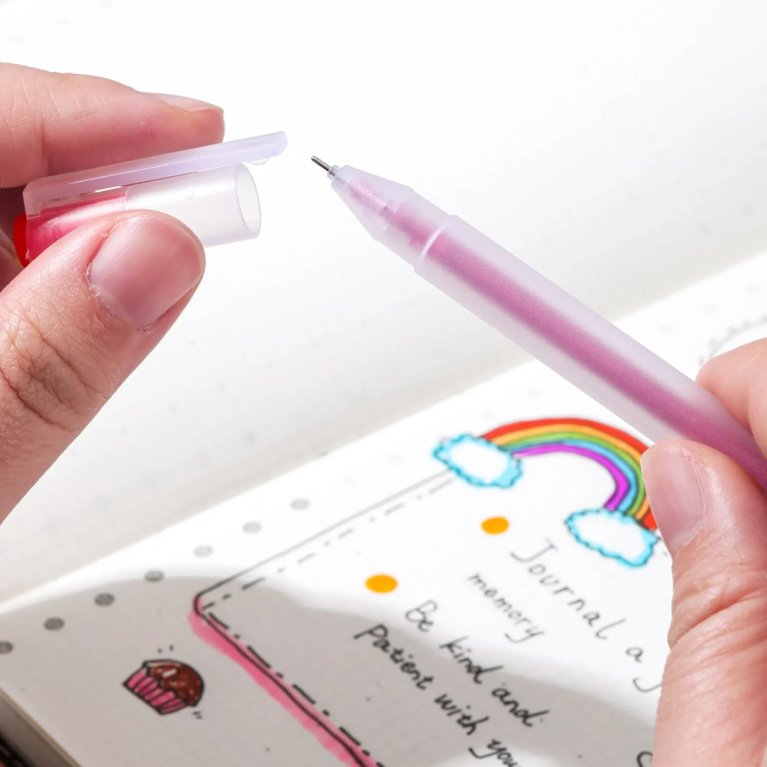 Gel Pens Deli 12pcs 0.5mm Gel Pen 3 Colors Large Capacity Ballpoint Pen Kawaii Neutral Office School Writing Supplies