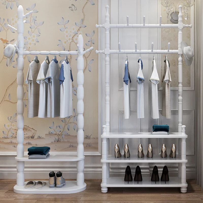 

Design Aesthetic Nordic Clothes Rack Minimalist Place Saving Modern Clothes Rack Standing Floor Kledingrek Wooden Home Furniture