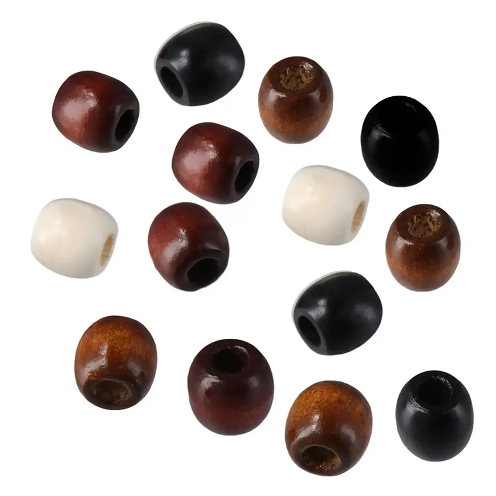 

Bracelet Necklace Making Hair Braids Barrel Wood Beads European Loose Beads Large Hole Dreadlock Hair Braid Beads