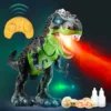 Remote Control Dinosaur Toys for Kids 3-5 5-7 8-12 RC Walking Robot T-Rex Simulated Flame Spray Eggs Laying Light & Roaring 1