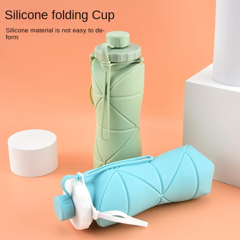 Creative Silicone Folding Cups Outdoor Sports Bottle Large Capacity Travel Water Cup 1Pieces Folding Silica Gel Cup Coffee