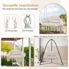 2-Person Hanging Hammock Chair, Boho Style Macrame Hammock Swing with Soft Cushions,  Indoor Outdoor Cotton Rope. 5