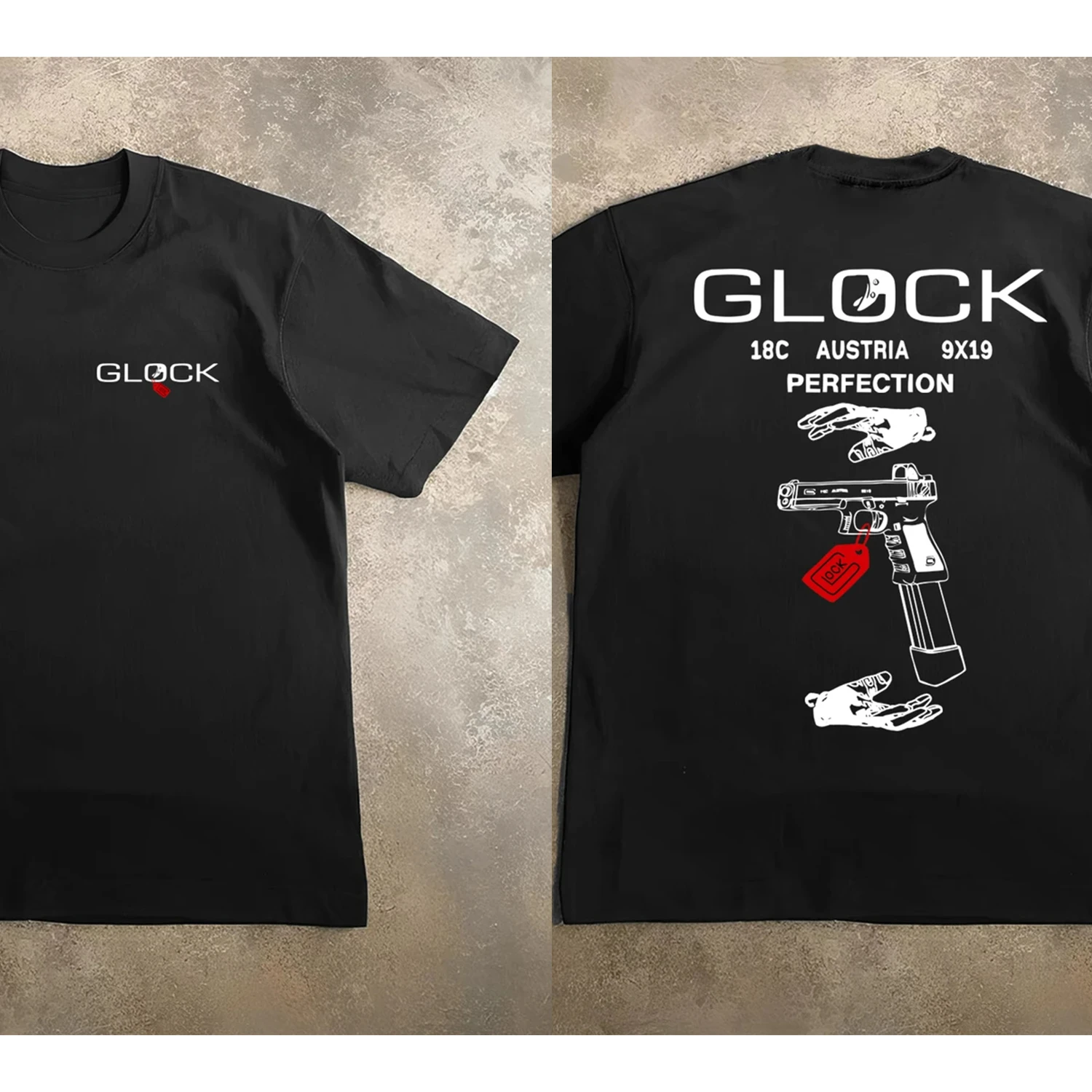 Men's Graphic Glock T-Shirt Cotton Sweat Wicking Breathable High Quality Casual Tee for Military Enthusiast Streetwear