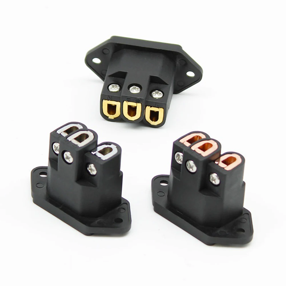 

1PCS AC IEC Inlet 3 Pin Socket AC Elecrtric Connector Pure Copper Gold Plated Audio DIY HIFI Ac Power Socket Connector Ac Socket