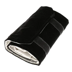 Rollo de joyería de franela multifuncional portátil, bolsa de viaje, almacenamiento de anillo, vitrina
