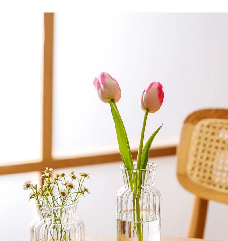 Glass Bud Vase Small Vases for Flowers Clear Cute Glass Vases for