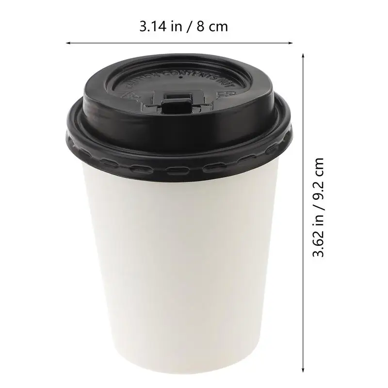Disposable Coffee Cups Insulation Takeaway Double-Layer with Lid 50pcs 8 12oz 280 350ml disposable paper cups