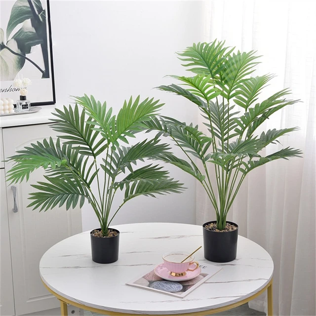 Plantas artificiales grandes, palmera verde en maceta, decoración para el  hogar, sala de estar interior, bonsái falso, Hotel, oficina, decoración de  la casa - AliExpress