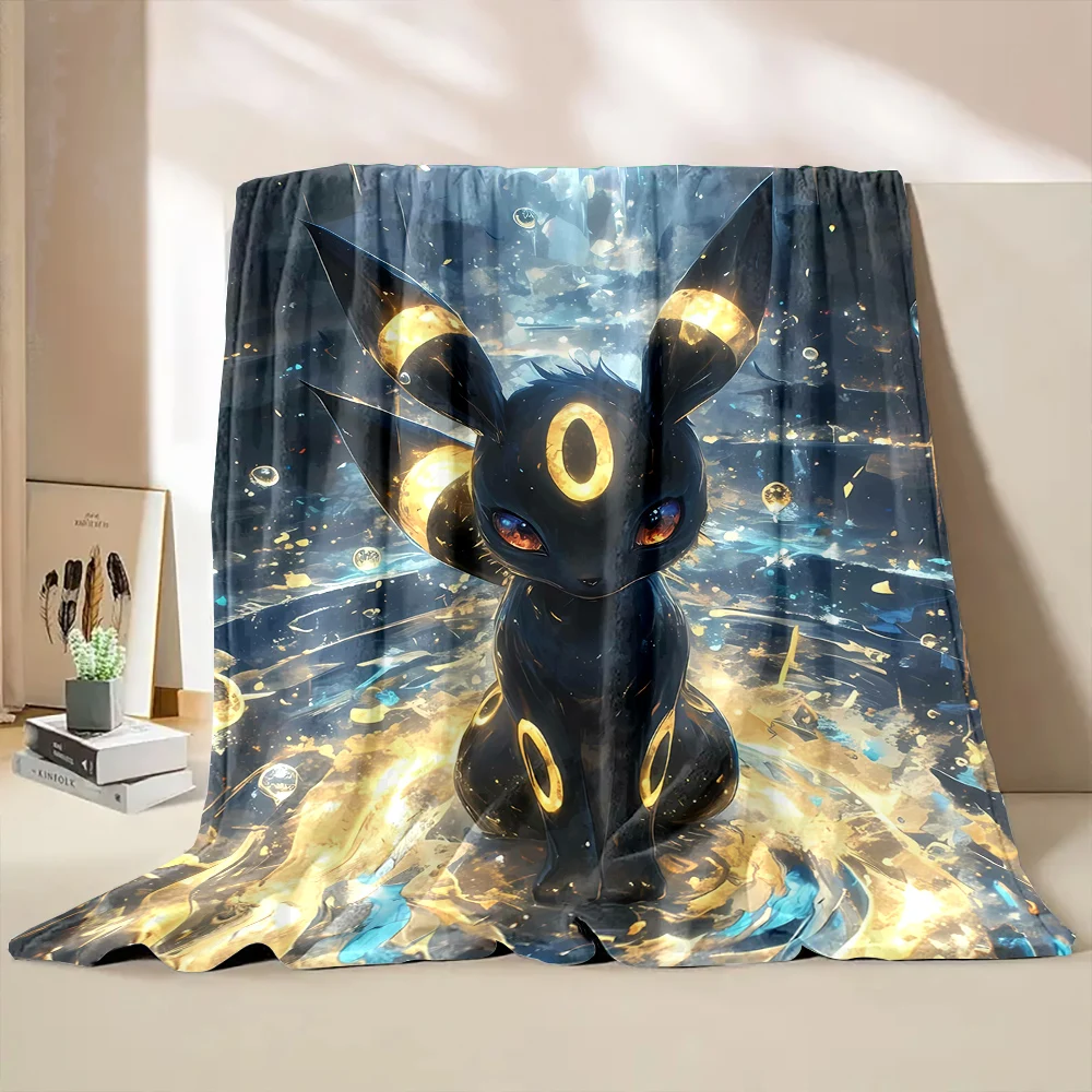 Pokemen Eevee Cartoon Umbreon Flannel Blanket Figures Home Sofa Lunch Break Blanket Children Student Christmas Kids Gift welding protective blanket,fire blanket,fiberglass fire blanket,thermal blanket