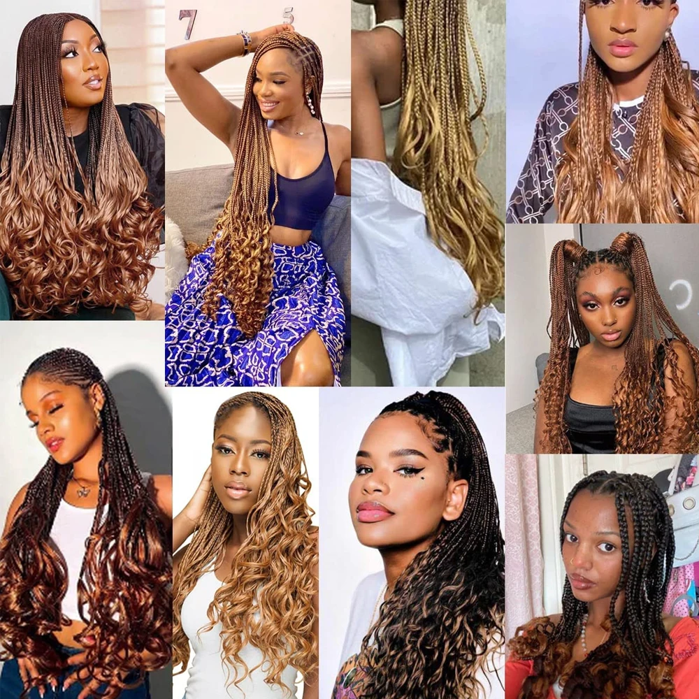 French Curl Braiding Hair Extensions 16/24" Synthetic Pre Stretched Loose Wave Braiding Hair French Curl Crochet Braids Hair 6